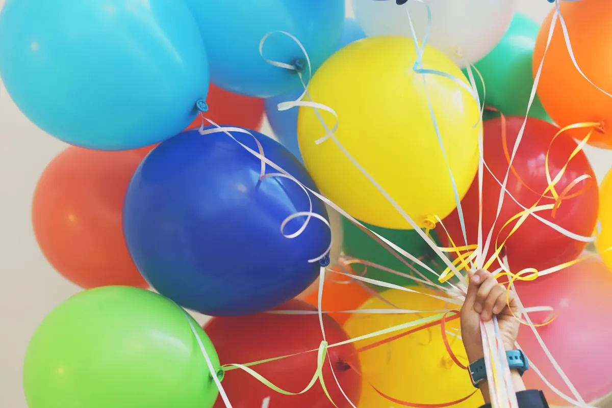 A bunch of colourful balloons